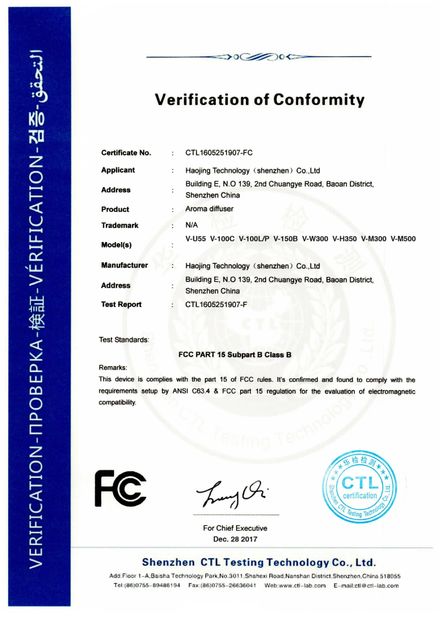 China Haojing Technology (Shenzhen) Co., Ltd Certificaten